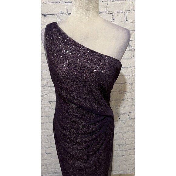 Lauren Ralph Lauren eggplant purple sequin formal Gown dress Size 8 - Picture 2 of 9